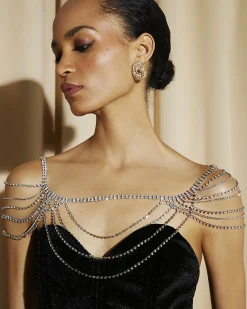 Silver Cupchain Drape Necklace