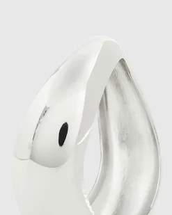 Silver curved hinge bracelet
