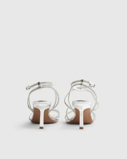 Silver Diamante Heeled Sandals