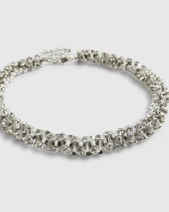 Silver Diamante Rope Necklace
