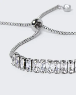 Silver Diamond Simulant Bracelet