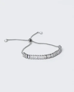 Silver Diamond Simulant Bracelet