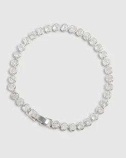 Silver Diamond Simulant Bracelet