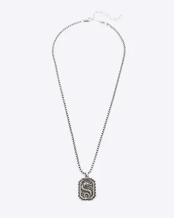 Silver Dragon Tag Necklace