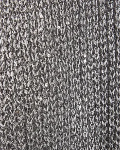 Silver Metallic Knit Wide Leg Trousers