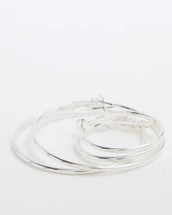 Silver Mixed Hoop Earrings Pack of 3
