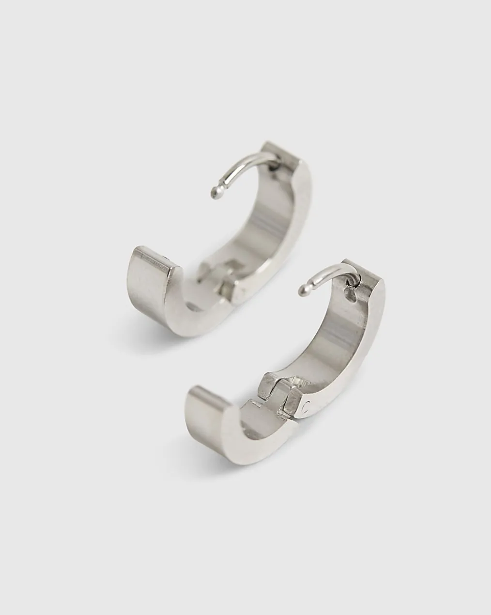 Silver Numerals Hoop Earrings