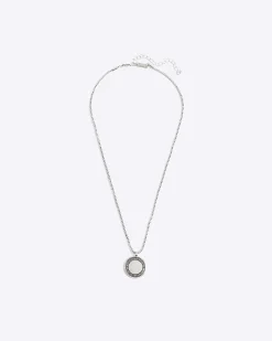 Silver RI Key Coin Necklace