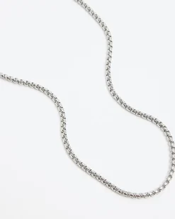Silver stainless steel cable chain necklace