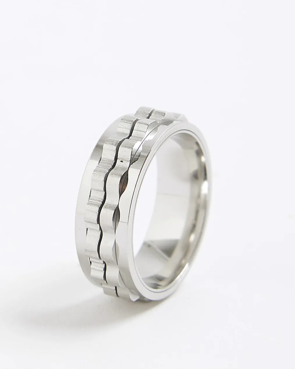 Silver Stainless Steel Chain Ring