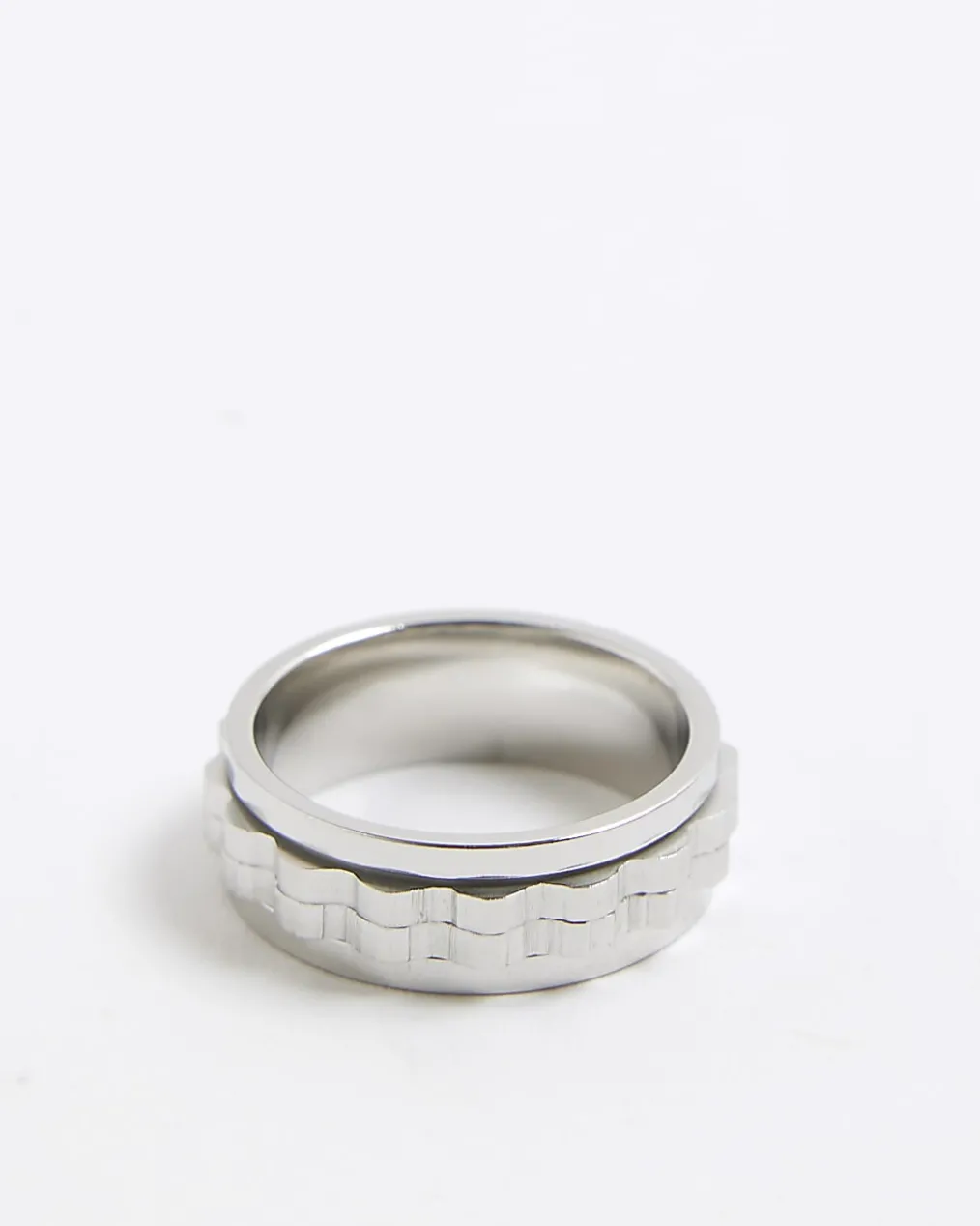 Silver Stainless Steel Chain Ring