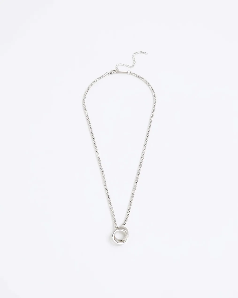 Silver Stainless Steel Circular Necklace