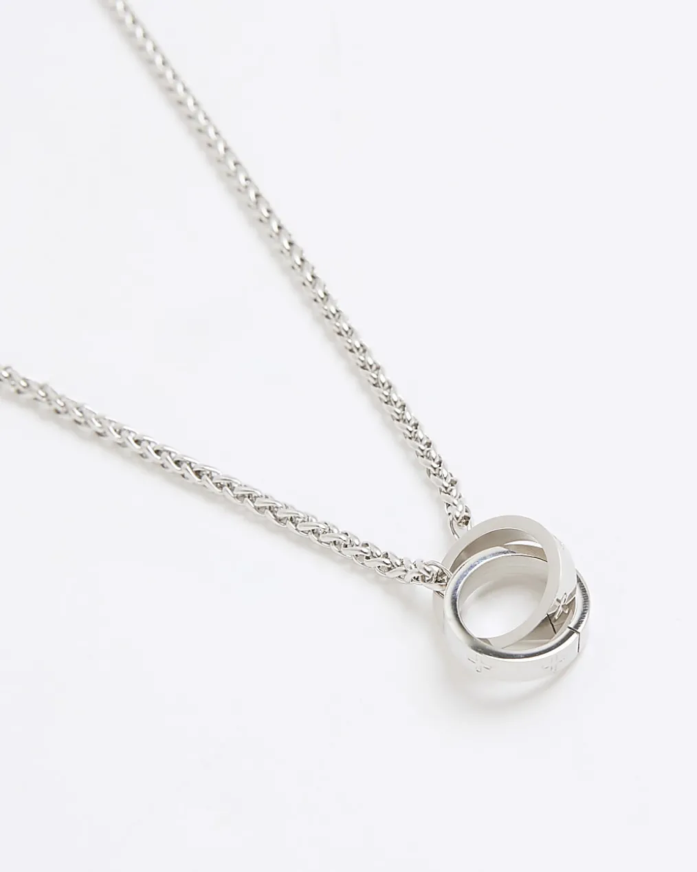 Silver Stainless Steel Circular Necklace