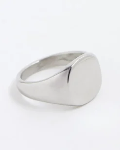Silver Steel Signet Ring