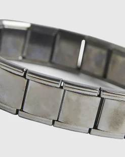 Silver Steel Stretch Square Bracelet