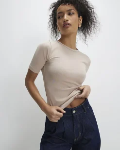 White & Beige Fitted T-Shirt Multipack
