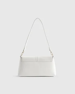 White Bar Front Clutch Bag