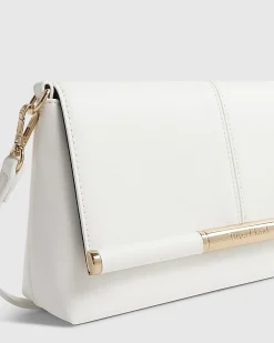 White Bar Front Clutch Bag