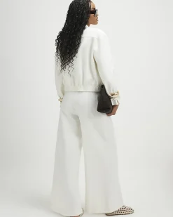 White Belted Wide Leg Trousers