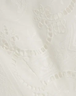 White Broderie Ruffle Hem Midi Dress