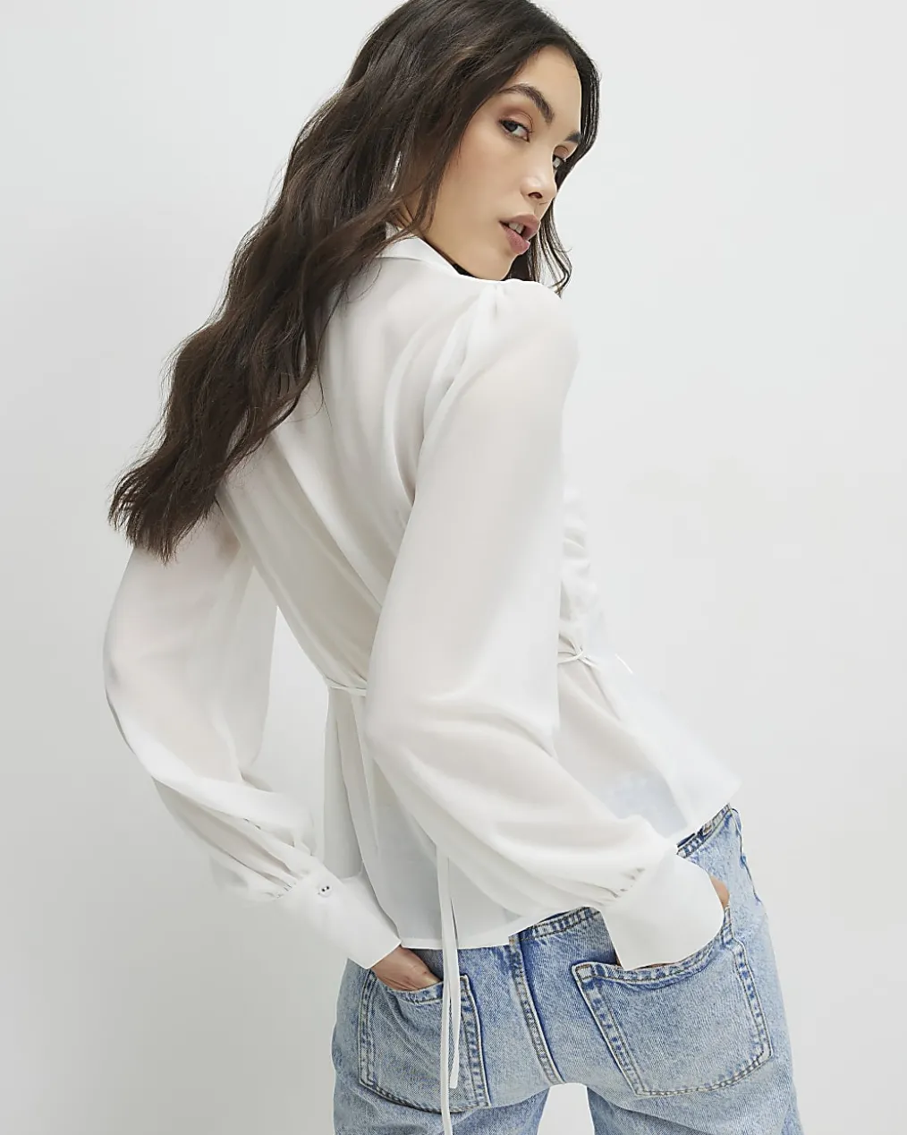 White Corset Detail Blouse