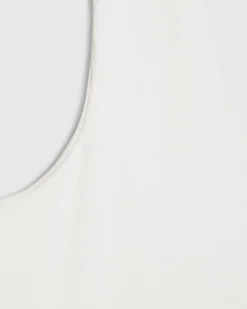 White Cotton Blend Halter Neck Tank Top