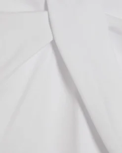 White Cotton Blend Twist Front Top