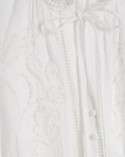 White Cotton Broderie Cutwork Playsuit