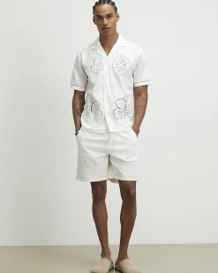 White Cotton Cutwork Shirt