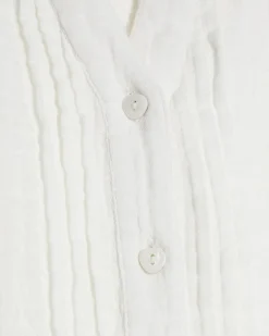 White Cotton Frill Collar Short Sleeve Blouse