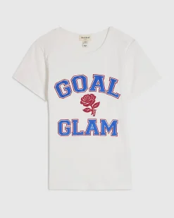 White Cotton Glam Football Baby T-Shirt