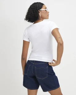White Cotton Glam Football Baby T-Shirt