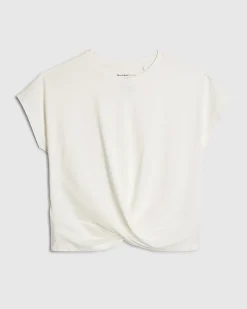 White Cotton Twist Front T-Shirt
