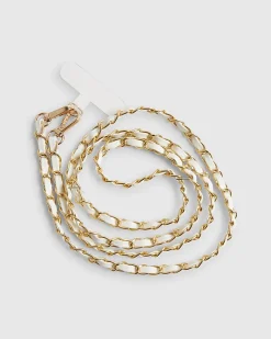 White Cross Body Phone Chain