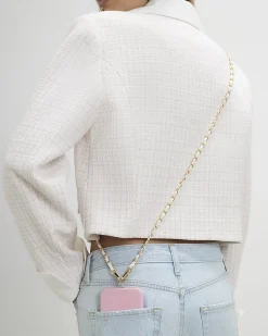 White Cross Body Phone Chain