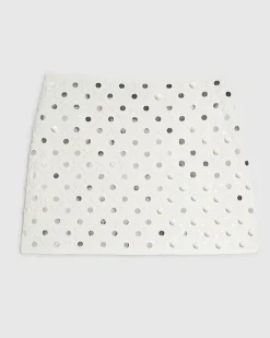 White Embellished Mini Skirt