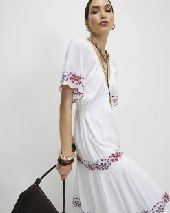 White Embroidered Maxi Dress