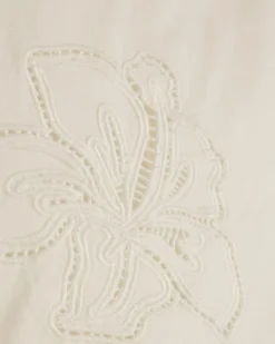 White Embroidered Shorts