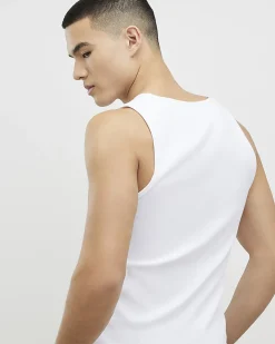White Essential Muscle Fit Rib Stretch Vest