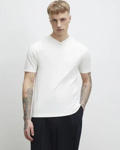 White Essential Slim Fit V Neck T-Shirt