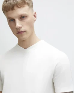 White Essential Slim Fit V Neck T-Shirt