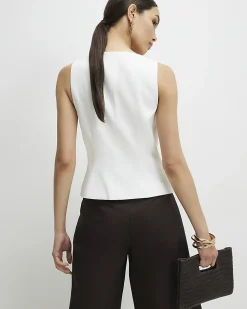 White Fitted Waistcoat