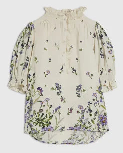 White Floral Blouse