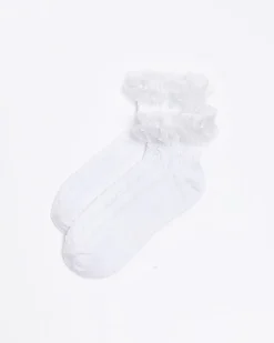 White frill ankle socks
