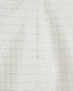 White Fringe Hem Boucle Shorts