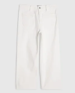 White High Waisted Wide Leg Cropped Jeans
