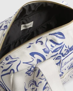 White Ibiza Print Holdall Bag
