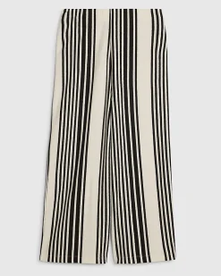 White Jersey Stripe Culottes