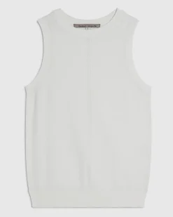 White Knitted Vest Top