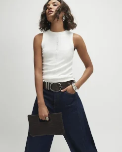 White Knitted Vest Top